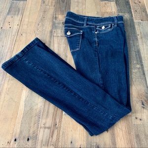 Dark Wash Skinny Flare Jean in 00
